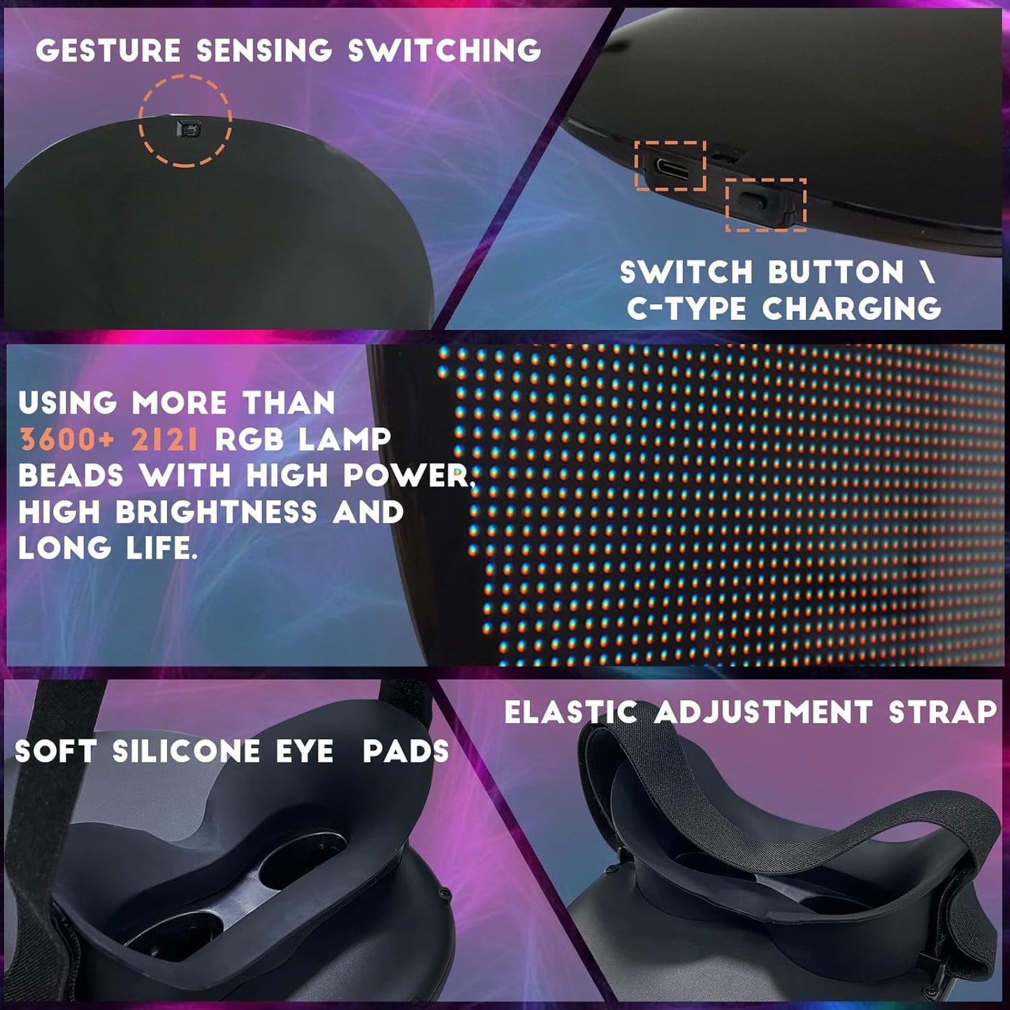 MOYACA Kids LED Mask with Gesture Sensing, Light up mask with 70 Pattern Display for Kids/Men/Women Halloween Xmas Cosplay