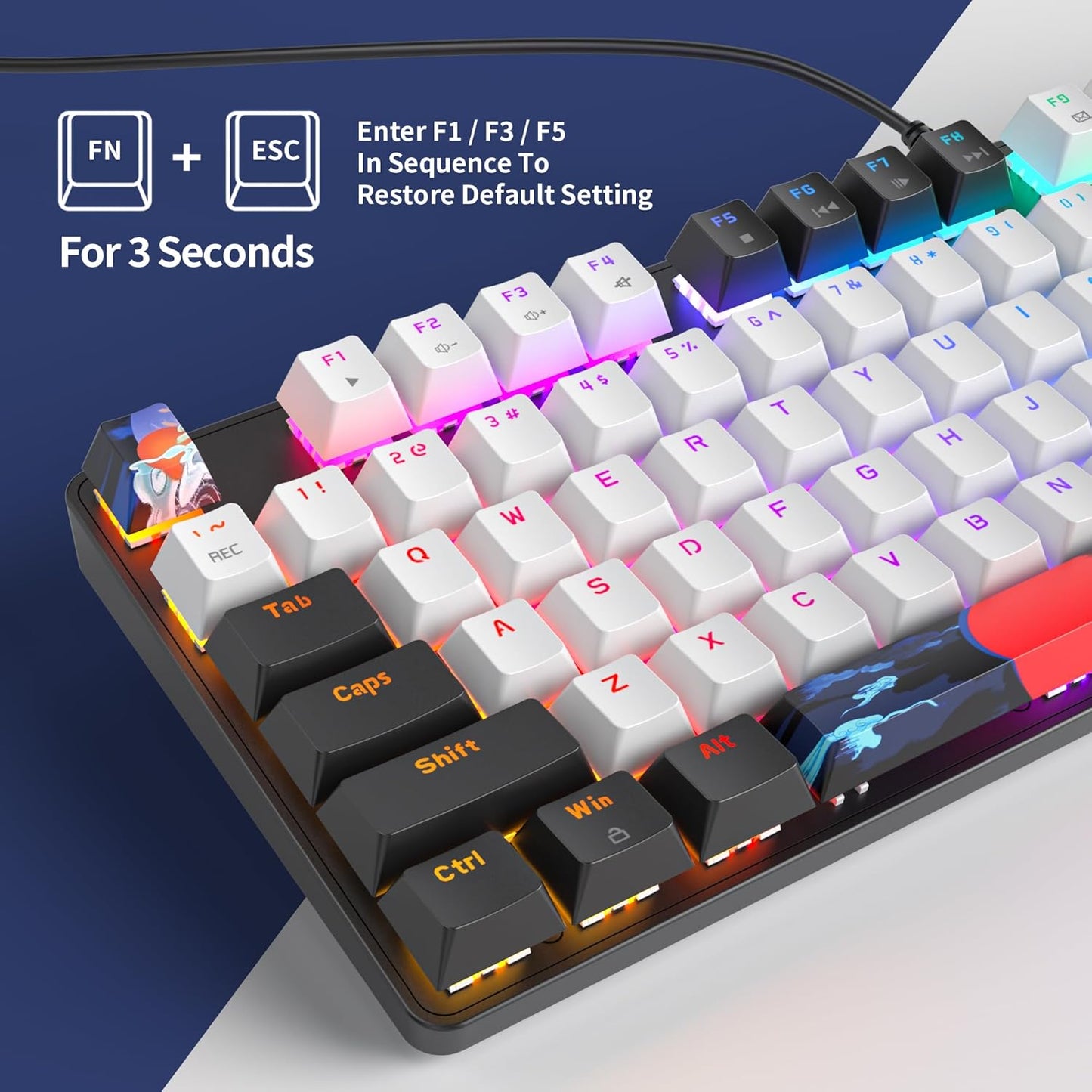 Owpkeenthy Full Size Green Mechanical Gaming Keyboard with Number Pad, Wired 100% Office NKRO Keyboard RGB Backlit 104 Keys with Red Switch for PC Gamer (104 Matcha)