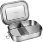 UPTRUST Leak Proof Stainless Steel Bento Lunch Container, (47OZ/1400ML) Metal Bento Lunch Box for Kids or Adults, 3 Compartment Packing Box for Work Lunch