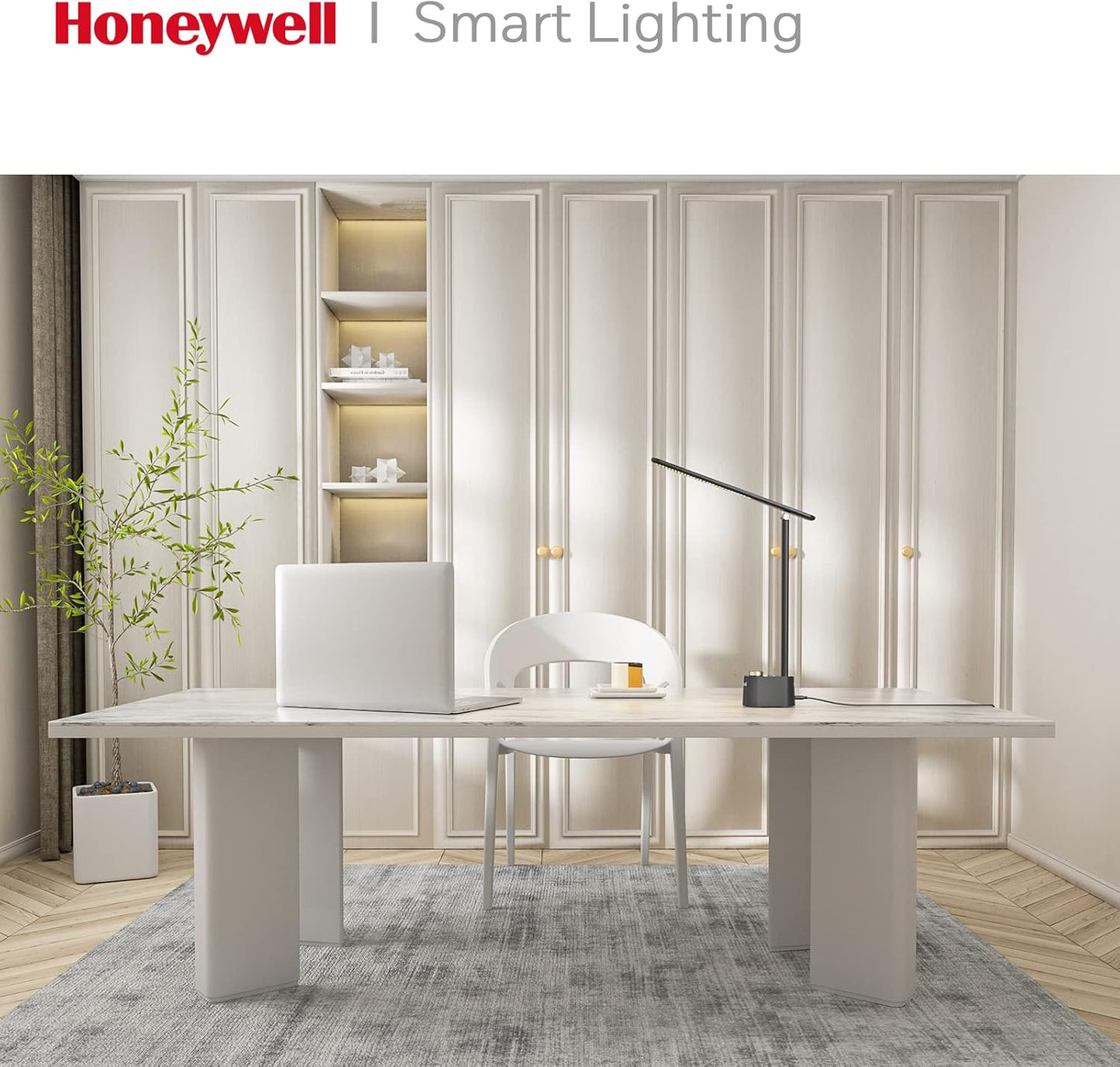 Honeywell HWT-H01 LED Desk Lamp, Foldable & Stepless Dimmable, Black