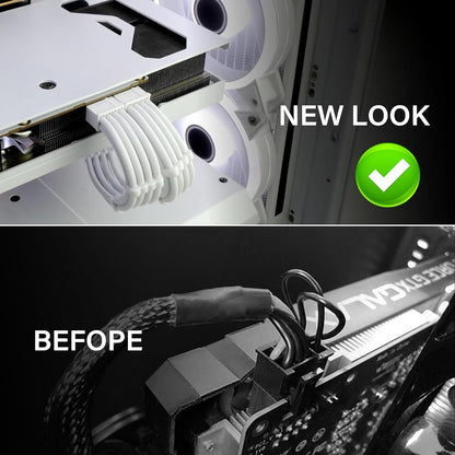 ELFJMZP 2PCS ATX 8PIN Famale to ATX 8PIN(6+2) Male Black Extension Cable Adaptor for PC Build High-End GPU Cable Layout - 30cm/11.8 in. (White)