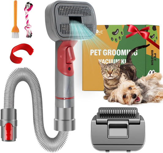 IZSOHHOME Compatible with V7 V8 V10 V11 V15,Dog Cat Brush for Shedding and Grooming,with Two Heads,Massage the skin,Easy to Clean Comb for Long or Short Haired Pets,Pet Brush Kit,Gift Box