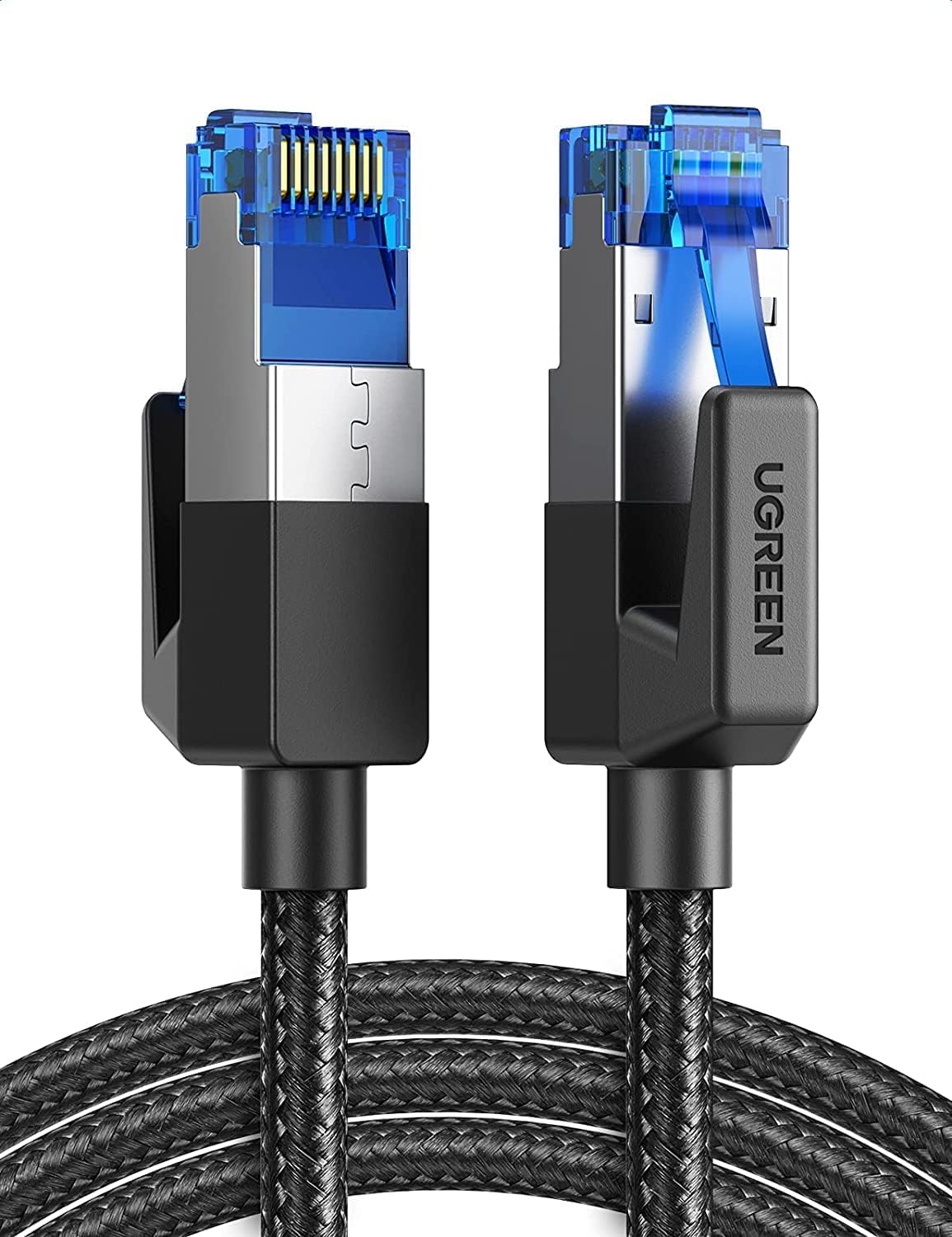 UGREEN Cat 8 Ethernet Cable High Speed 40Gbps 2000Mhz Network Shielded Cat8 Cable Braided Heavy Duty RJ45 LAN Cables Internet Cord Compatible for PS5, PS4, Xbox One, Modem, Router 6FT