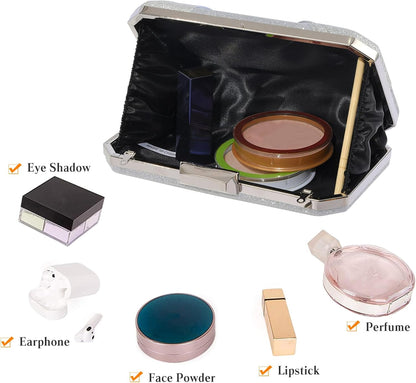 CORIOS Pleated Evening Bag Sparkly Sequin Clutch Bag for Women Sparkly Handbag Bridal Wedding Purse Elegant Crossbody Bag