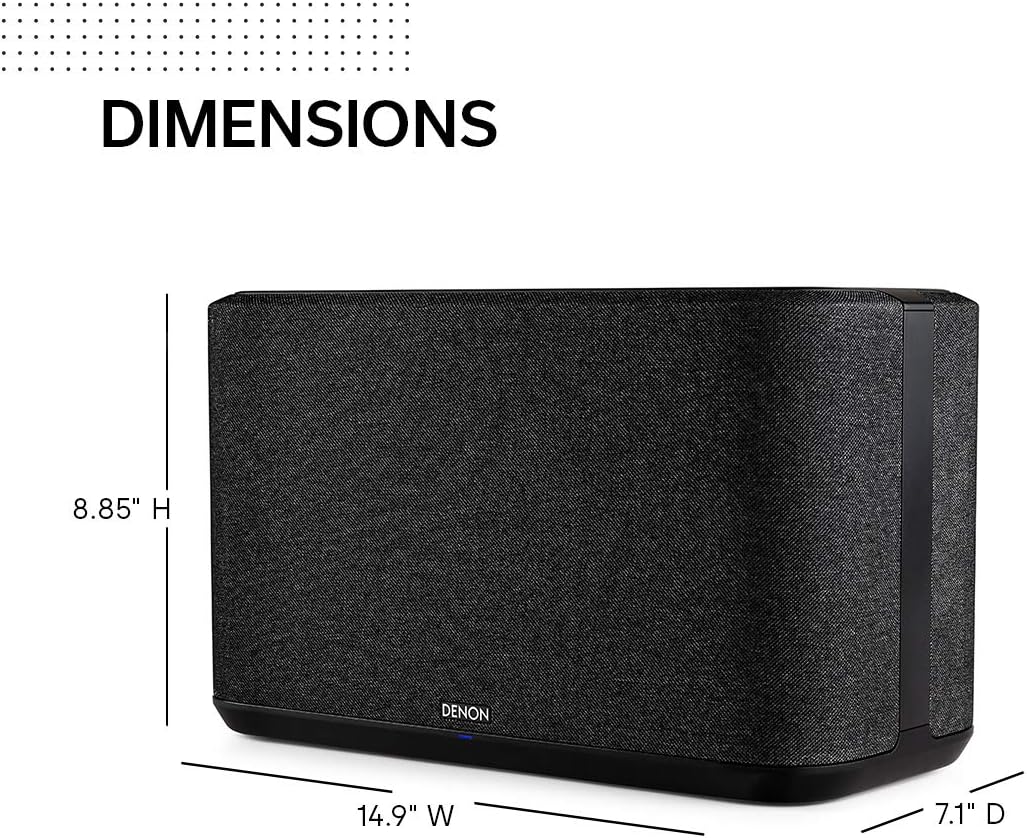 Denon Home 150 NV Wireless Speaker (Black), 1" Tweeter, 3.5" Woofer, Home Speaker with HEOS Built-in, AirPlay 2, and Bluetooth, Multi-Room Streaming, Simple Setup, Compact Design