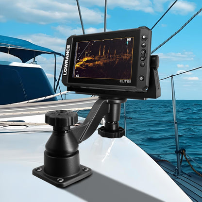WINDFRD Aluminium Fish Finder & Chartplotter Mount, Reinforced Horizontal Swing Arm Marine Electronic Mount for 5" to 12" Screens, Compatible with Garmin, Lowrance, Humminbird and More Depth Finder