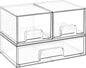Vtopmart 3 Pack Stackable Clear Plastic Drawer Organizer, Makeup Organizers and Storage for Eyeshadow Palettes, Cosmetics, Beauty Supplies, Ideal for Vanity, Desk, Office, Bathroom Organization