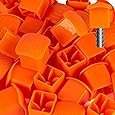 KEILEOHO 100 PCS Orange Plastic Mushroom Rebar Caps - Size #3-#7, 10M - 25M
