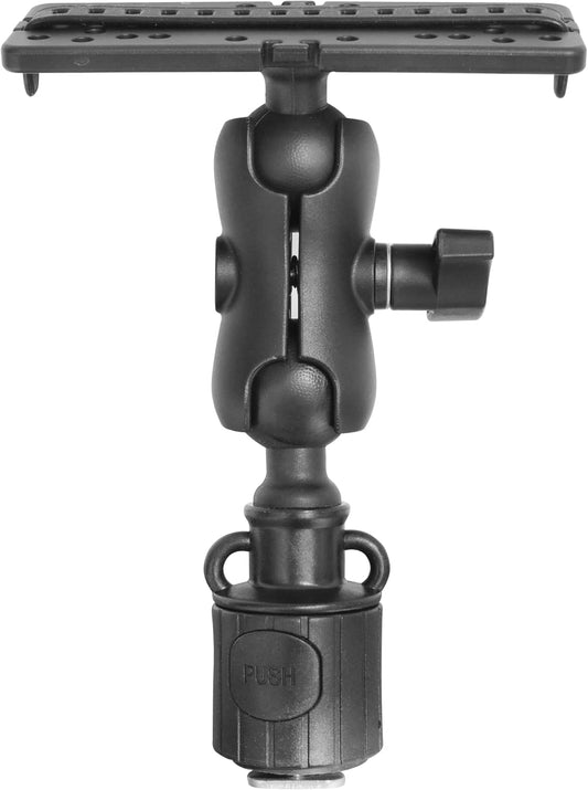 KUNPENG Upgrade Universal Fish Finder Mount Round Base, 360° Rotation Ball-Mount Fish Finder Bracket for Marine Boat Kayak Pontoon Canoe Can Installed M6 Single Hole or Slide Rail