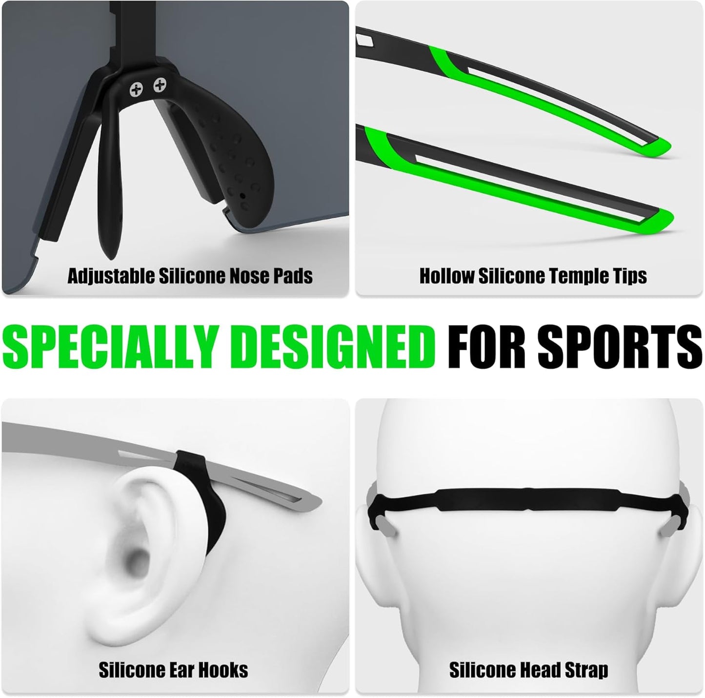 X-TIGER Polarized Cycling Glasses with 5 Interchangeable Lenses,MTB Biking Baseball Running Sports Sunglasses for Men Women