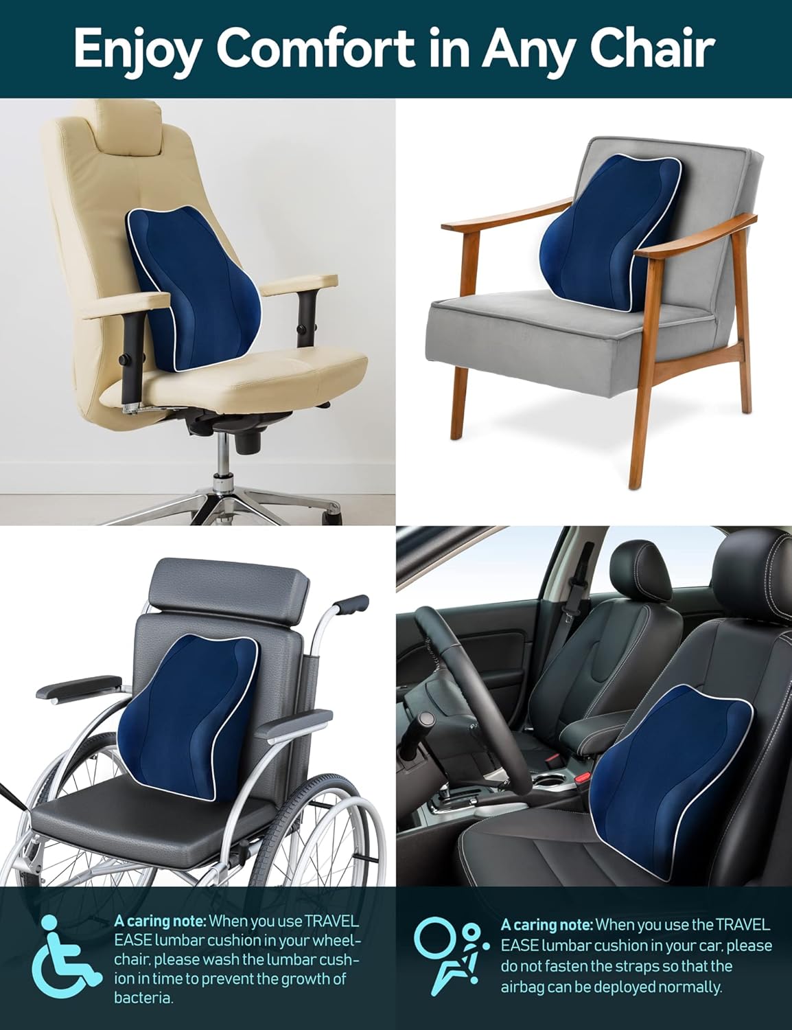 Purilite Select Ergonomic Lumbar Support Cushion