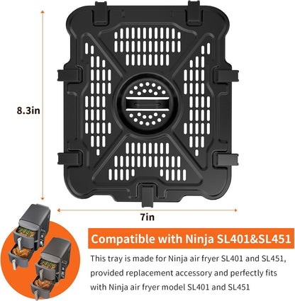 Air Fryer Basket Replacement Basket and Tray for Ninja AF161, Air Fryer Accessories for Ninja AF150 and AF161, Non-Stick Air Fryer Basket with Cover for Ninja AF150 and AF161, Dishwasher-Safe Basket