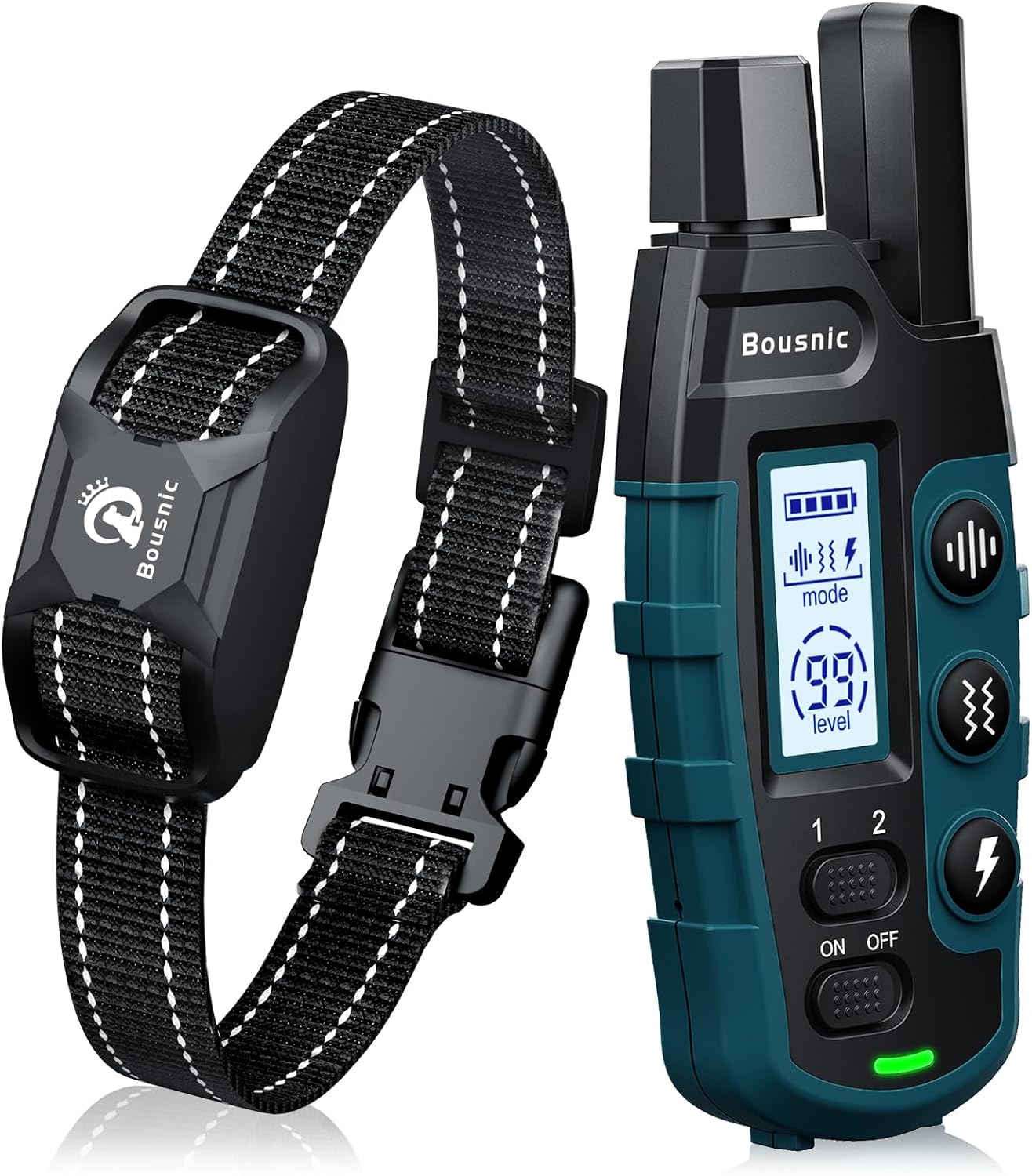Bousnic Dog Shock Collar - 3300Ft Dog Training Collar with Remote for 5-120lbs Small Medium Large Dogs Rechargeable Waterproof e Collar with Beep (1-8), Vibration(1-16), Safe Shock(1-99) (Orange)