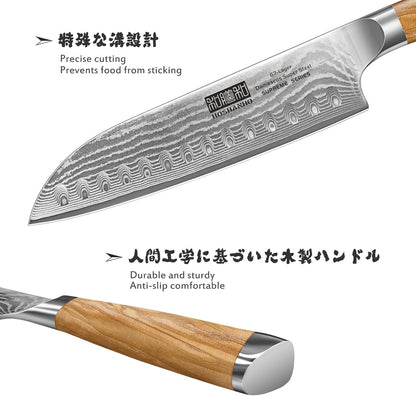 HOSHANHO Damascus Fillet Knife 7 Inch, Professional VG-10 Super Steel Boning Knife, Ultra Sharp Fish Knife with Ergonomic Handle