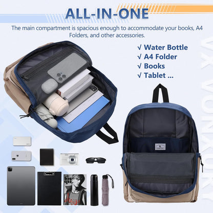 School Backpack for Kids,Lightweight Water Resistant Work Travel Backpack for Women Men Teens VONXURY