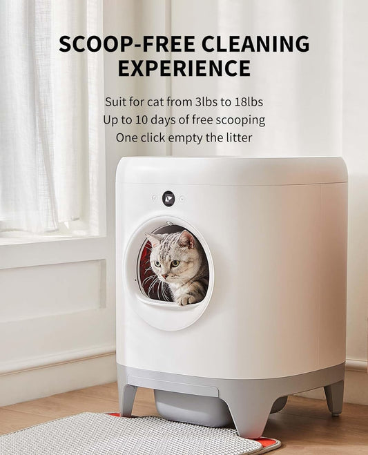 PETKIT Self Cleaning Cat Litter Box,Scooping Free and Automatic for Multiple Cats with Mat, xSecure Integrated Safety Protection, with N50 Odor Eliminator