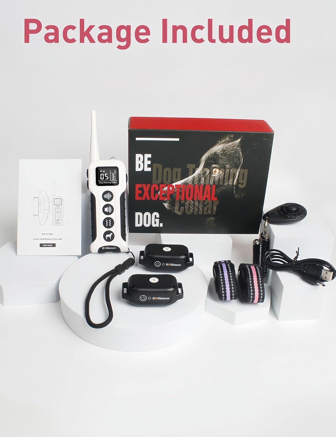DOGLinsen No Shock Dog Training Collar with Remote 3300ft Range, Vibrating Dog Collar, Vibration Collar for Small Medium Large Dogs, 9 Style Tones and Vibration Collar