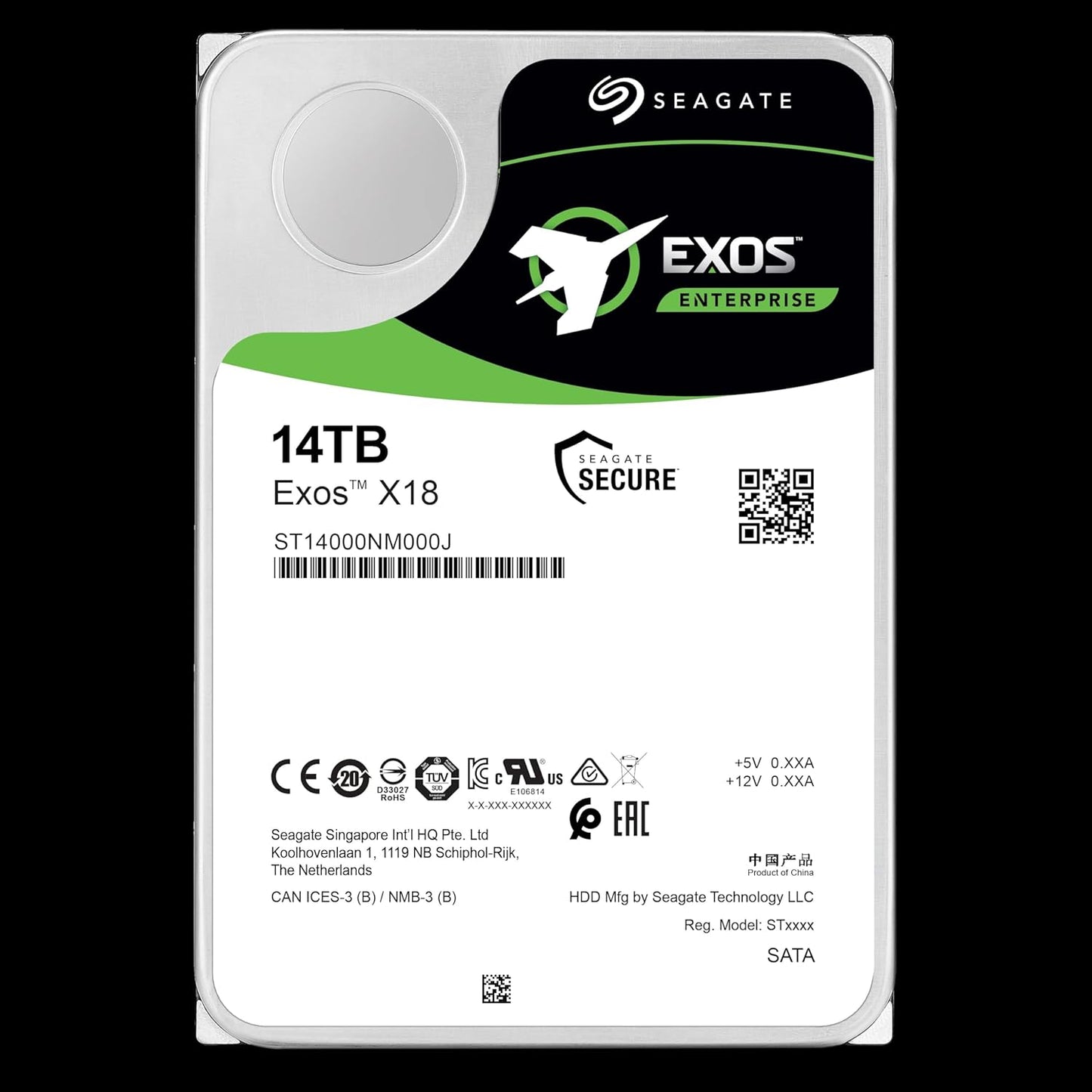 Seagate Exos X20 20TB SATA HDD SATA 6Gb/s 7200 RPM (ST20000NM007D)