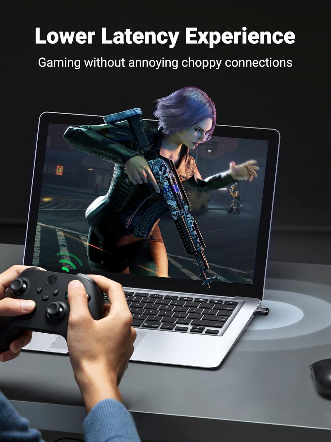 UGREEN Bluetooth 5.3+EDR Adapter for PC, USB Dongle with 5 Devices Pair Simultaneously, Bluetooth Receiver Transmitter for Wireless Keyboard, Mouse, Speaker, Headset, Support Windows 11 10 8.1