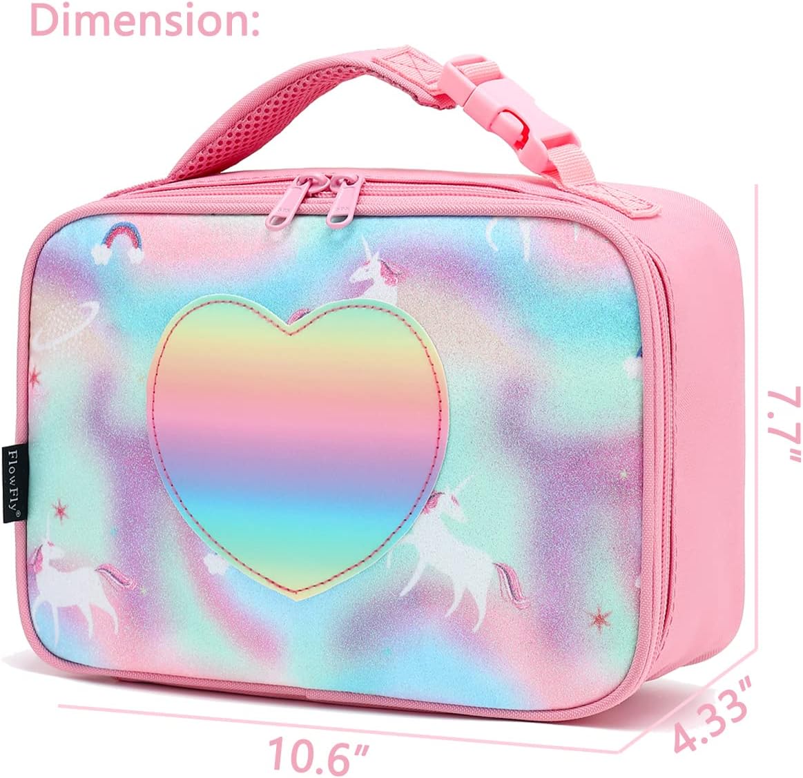 FlowFly Kids Lunch Box Insulated Soft Bag Mini Cooler Back to School Thermal Meal Tote Kit for Girls, Boys, Black
