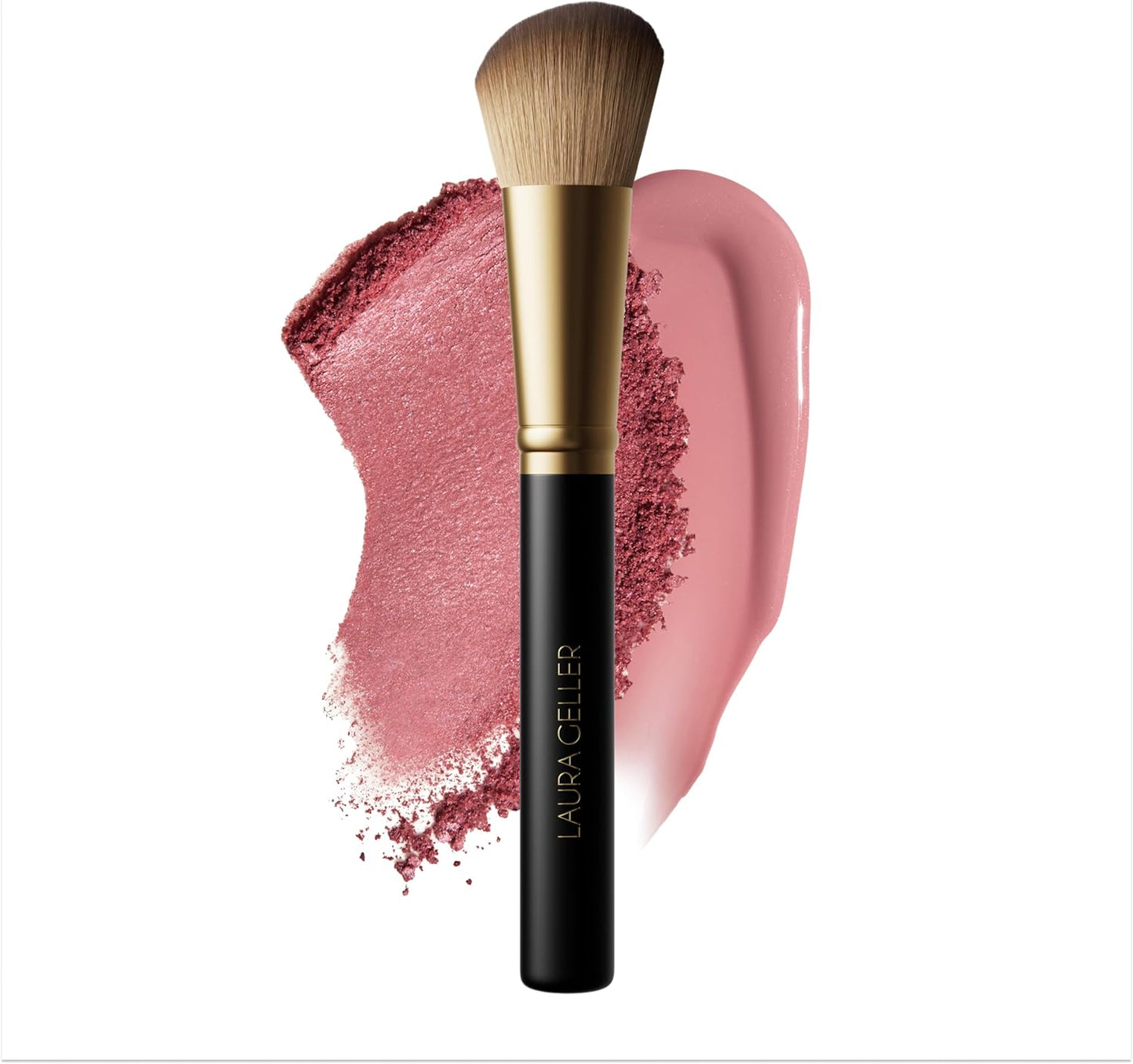 LAURA GELLER NEW YORK Dual-Ended Blush + Bronzer Brush - Blush Bronzer Contour Face Makeup Brush