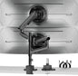 monTEK Premium Aluminum Monitor Arm for 17–57” Ultrawide Screens up to 59 lbs, USB 3.0 Dual Desk Mount with Adjustable Gas Spring, Quick-Release Plate, 10-Min Assembly, Clamp/Grommet, Max VESA 100x100