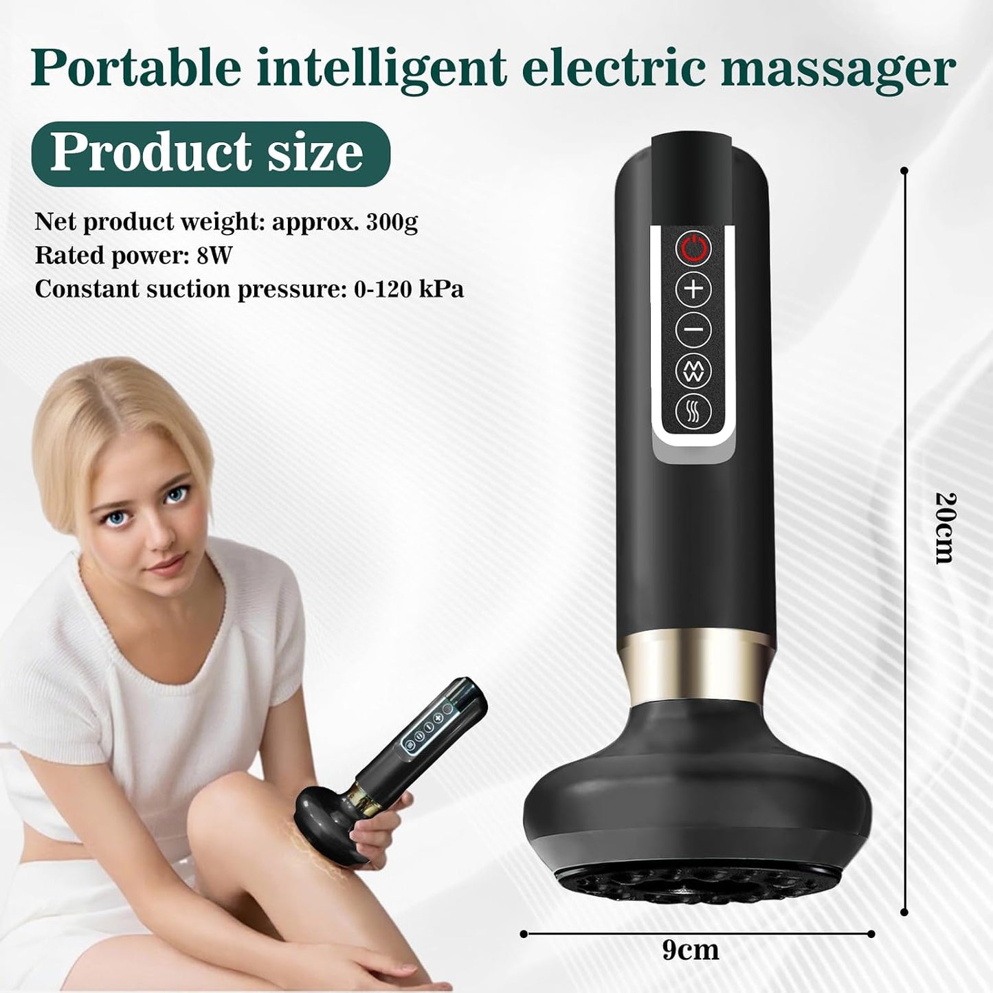 Cellulite Massager Body Sculpting Handheld Cellulite Massager-Cupping Kit with 12 Suction Modes for Arms, Legs, Back Used at Home (Black)