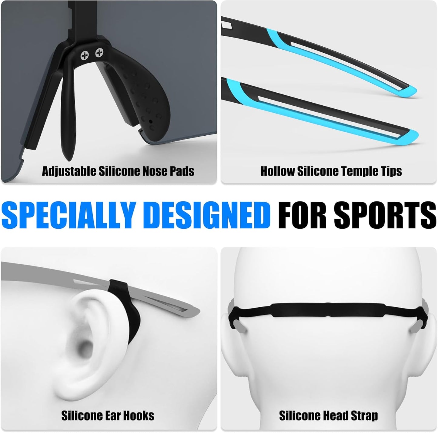 X-TIGER Polarized Cycling Glasses with 5 Interchangeable Lenses,MTB Biking Baseball Running Sports Sunglasses for Men Women