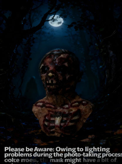 Hyper-Realistic Zombie Latex Mask, Hand-Painted for Halloween Horror Party & Haunted House