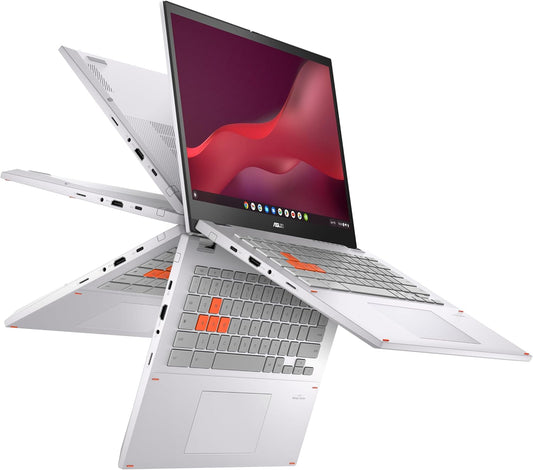 ASUS Chromebook Vibe CX34 Flip Cloud Gaming Laptop, 14" 144Hz Touchscreen Display, Intel® Core™ i5-1235U Processor, 512GB SSD, 16GB RAM, ChromeOS, Pearl White, CX3401FBA-AS51T-CB