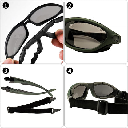 Powersports Glasses Safety Motorcycle Goggle, Anti-fog, Z87 Wrap around, Hunting, Riding, Mowing, Fit Men and Women
