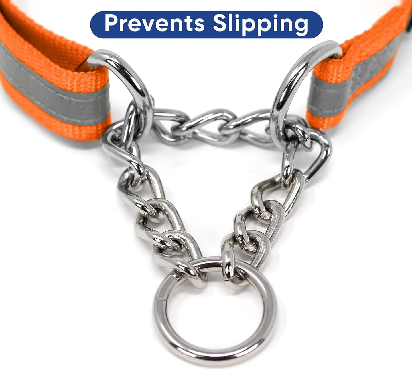 Pawtitas Chain Martingale Dog Collar Puppy Collar Reflective Dog Collar Training Dog Collar Behavioral Dog Chain Collar Collar Large Dog Collar Orange Dog Collar