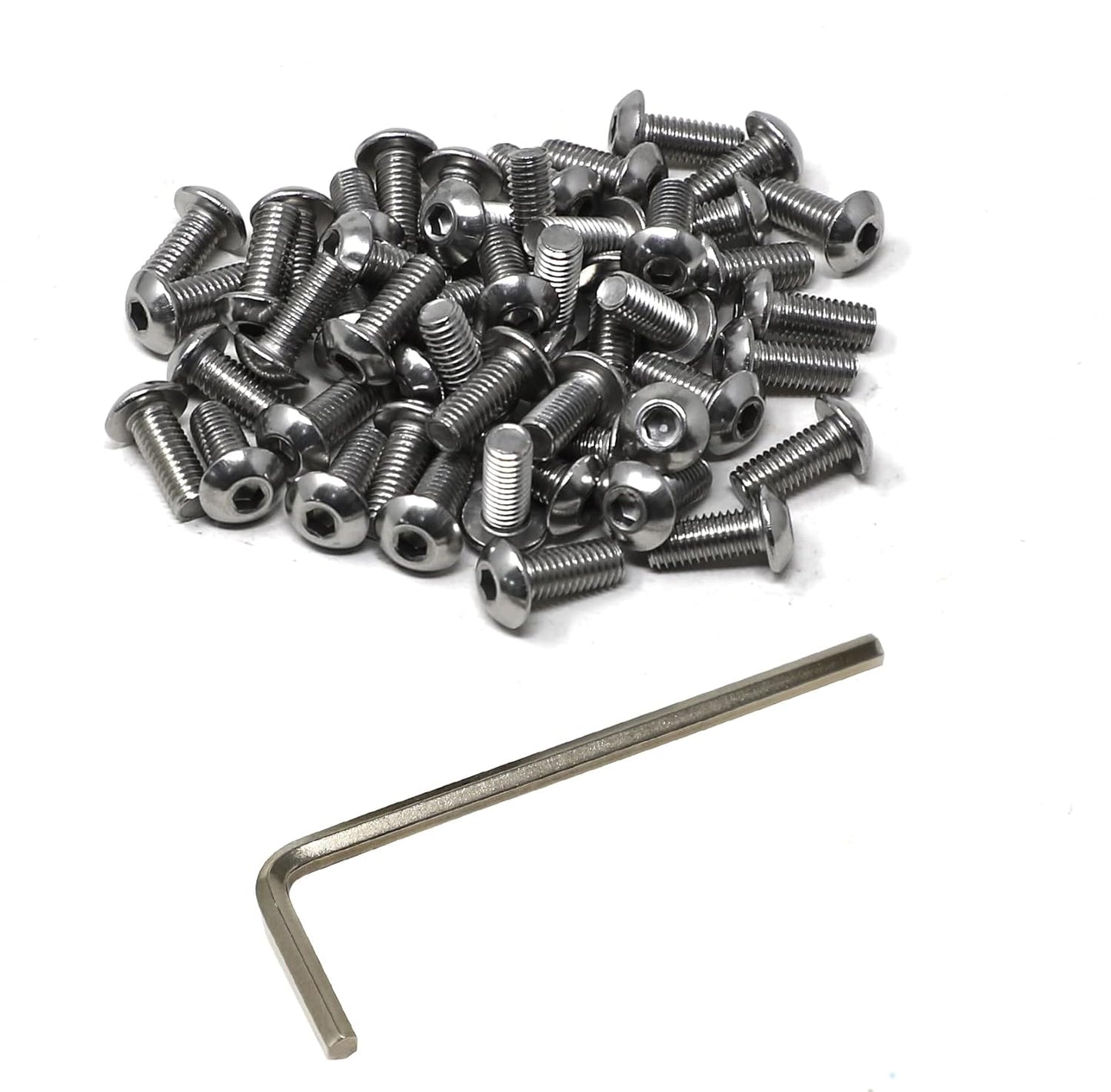 iexcell 50 Pcs M6 x 20mm Thread Pitch 1 mm Stainless Steel 304 Hex Socket Button Head Cap Screws Bolts Kit