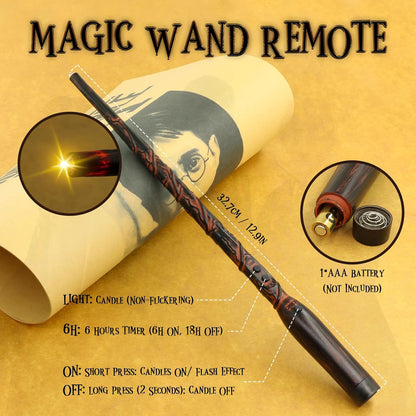 PChero Floating Candles with Wand Remote & Timer, 12pcs Magic Hanging Candles, Battery Operated Flameless Flickering LED Warm Light Taper Candles Set for Halloween Christmas Decoration