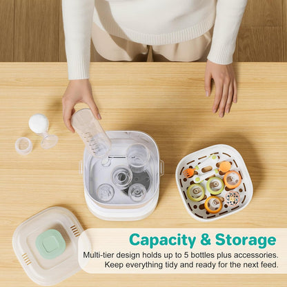 Electric Steam Baby Bottle Sterilizer and Dryer Compact Countertop