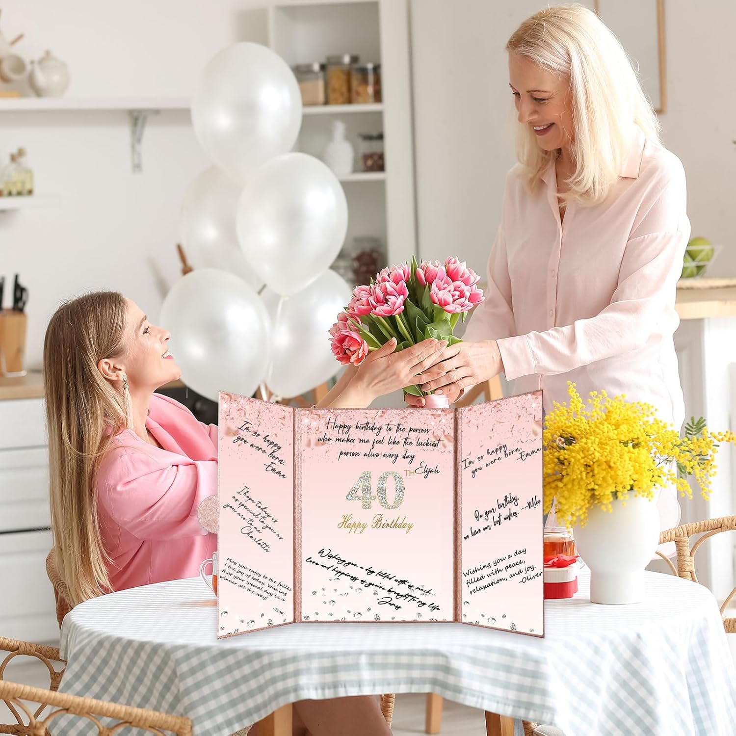 Crenics Rose Gold 70th Birthday Decorations, Creative 70th Birthday Guest Sign in Book Alternative, Large 70th Birthday Signature Book 12" x 18", Great 70 Years Old Birthday Gifts for Women - PuriLite