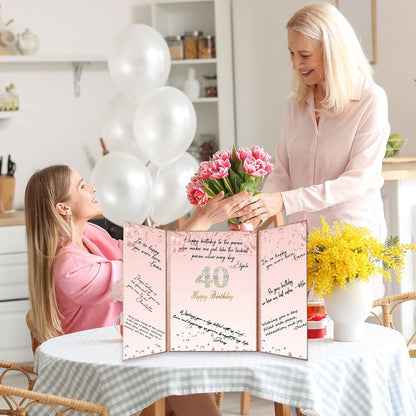 Crenics Rose Gold 70th Birthday Decorations, Creative 70th Birthday Guest Sign in Book Alternative, Large 70th Birthday Signature Book 12" x 18", Great 70 Years Old Birthday Gifts for Women - PuriLite