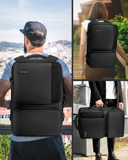 Vancropak Carry on Backpack, Airline Approved 45L Travel Backpack with 3 Packing Cubes