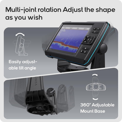 TUSITA Fish Finder Tilt/Swivel Gimbal Mount Bracket and Knobs Compatible with Garmin Striker 5cv 5dv 7cv 7dv 7sv,Vivid 5cv 7cv 7sv,ECHOMAP UHD2 5" 7" cv 010-12439-01
