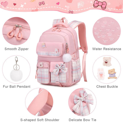 ACESAK Girls Backpack - 3PCS Backpack for Girls Cute School Backpacks for Girls Kindergarten