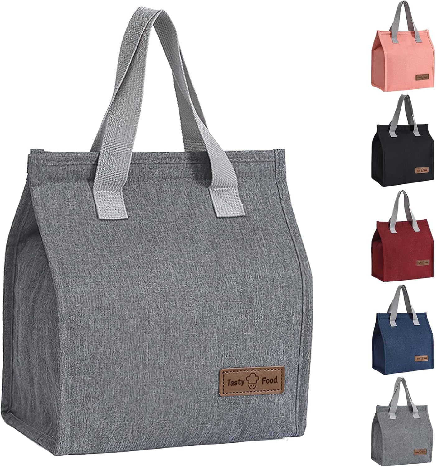Lunch Bags for Women Men, Reusable Insulated Leakproof Lunch Box Bag for Adult Kids, Small Cooler Bag for Work School Picnic Travel (Black)