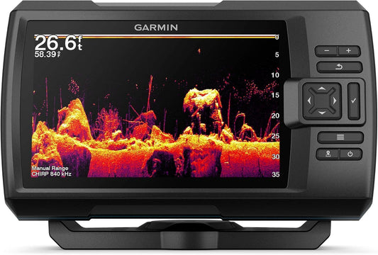 Garmin Striker Vivid 7cv, U.S. with GT20-TM Transducer - Easy-to-Use 7-inch Color Fishfinder and Sonar Transducer, Vivid Scanning Sonar Color Palettes (010-02552-00) - PuriLite