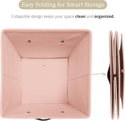 DECOMOMO Cube Storage Bin, Storage Cubes with Labels, Baskets for Shelves Kallax Linen Closet Organizers (Cube 10.5x11"/ 6pcs, Black)