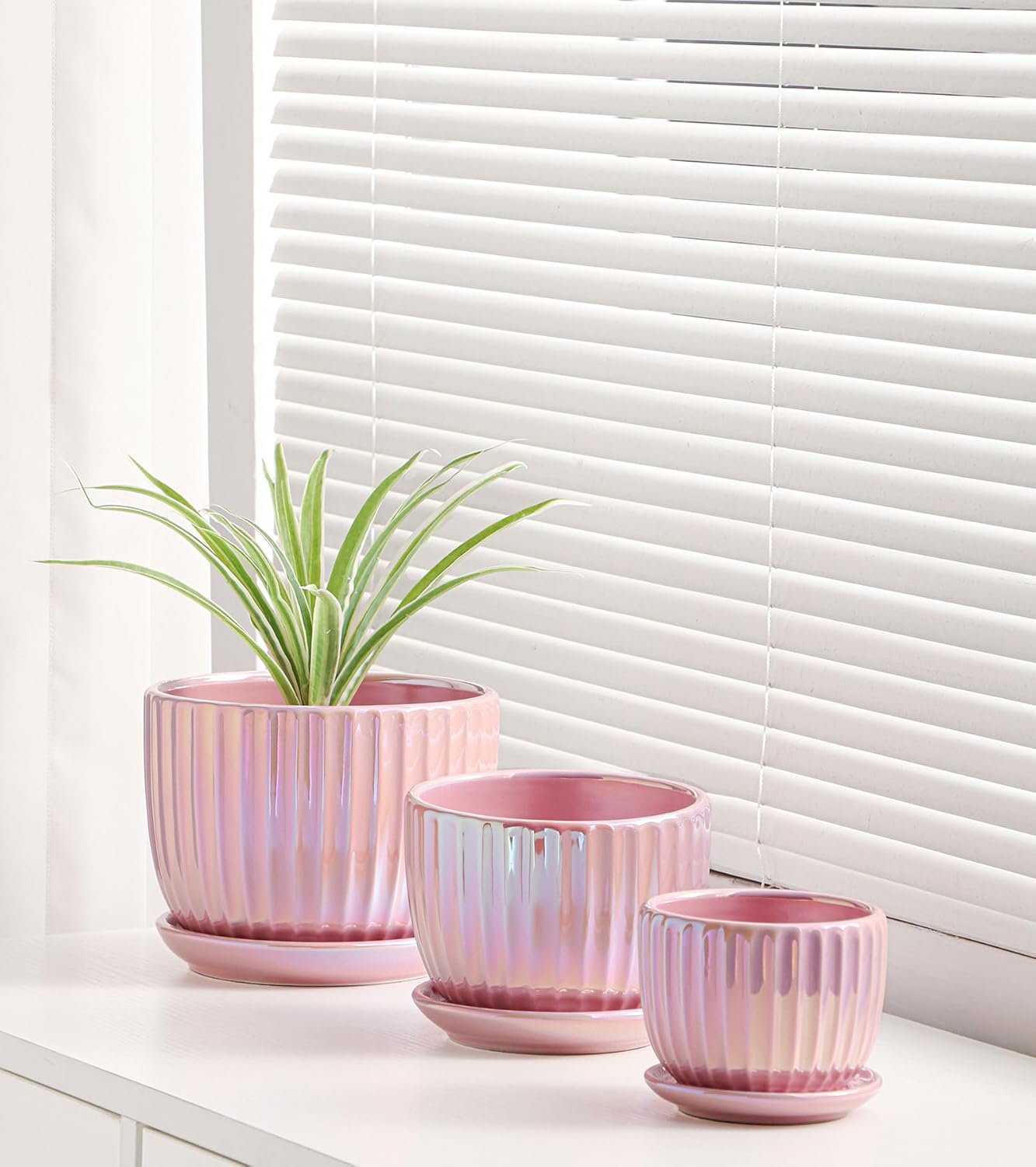Purilite Select 3-Piece Ceramic Indoor Planter Set