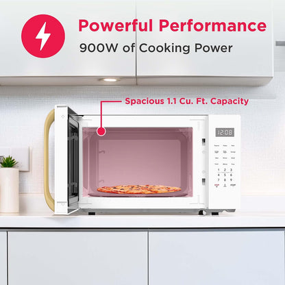 1.05 Cu. Ft. Retro Microwave Oven | 900W, 10 Power Levels and Auto Cook Presets