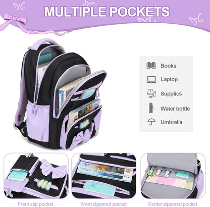 DIGOBAY Backpack for Girls, 3PCS Girls Backpack with Lunch Bag Pencil Case, Kids Backpack for Kindergarten Elementary School