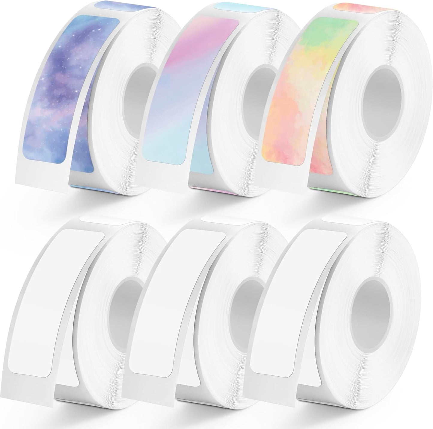 960 Pcs Nebula/Galaxy Series D30 Label Tape, Label Maker Tape-12mm×40mm(0.47"x1.57") Sticker Thermal Paper Self-Adhesive Label Tape for D30 Label Printer 6 Rolls