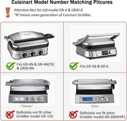 Griddler Plates Replacement for Cuisinart Griddler GR-4NP1 5-in-1,as Cuisinart Griddler Plates Replacement Cusinart Grilled Plate Cuisinart Griddle Accessories,BPA Free, 2Pcs