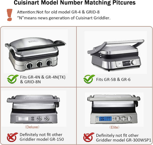 Griddler Plates Replacement for Cuisinart Griddler GR-4NP1 5-in-1,as Cuisinart Griddler Plates Replacement Cusinart Grilled Plate Cuisinart Griddle Accessories,BPA Free, 2Pcs - PuriLite