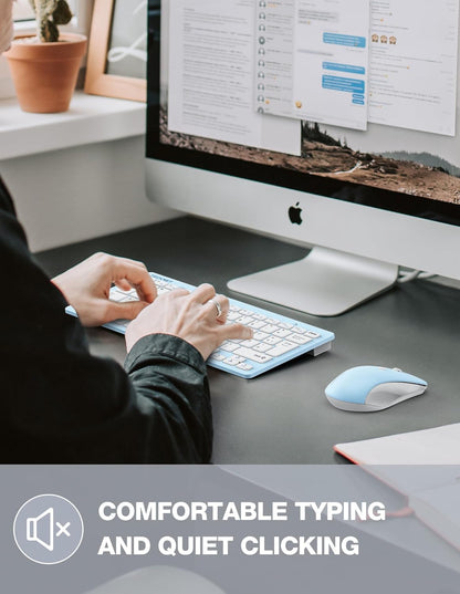 TECKNET Keyboard and Mouse Wireless - Compact 2.4GHz Wireless Keyboard and Mouse Combo with Adjustable DPI, Ultra-Quiet Clicks, Lag-Free Performance for Computer, Laptop, PC, Windows, Mac, Chrome OS